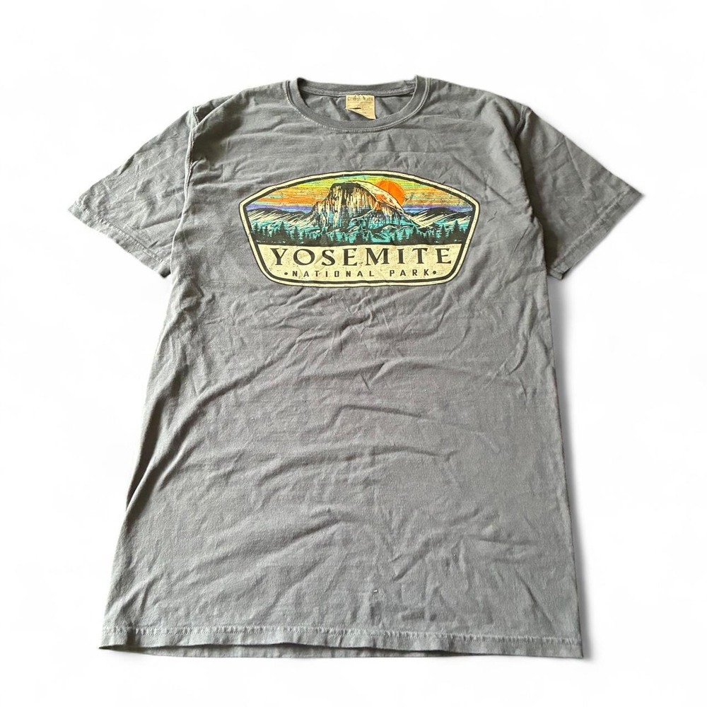 Vintage Yosemite National Park ComfortWash Graphic T-Shirt Blue Mens Small